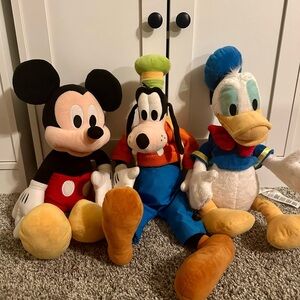 Disney Mickey, Goofy, and Donald Plush Trio